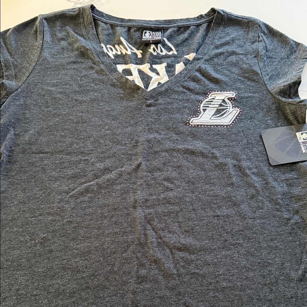 NBA Gray V-Neck Short Sleeve Tee